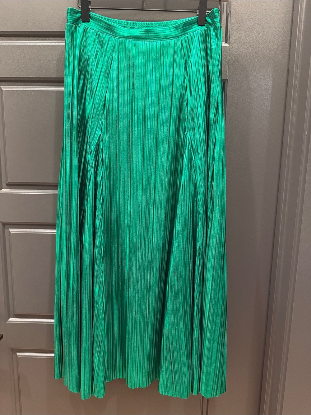 NWT Anthropologie Green Pleated Maxi Skirt size XS